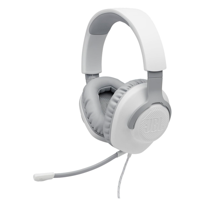 JBL Quantum 100 Wired Gaming Headset with Boom Mic, Memory Foam, 3.5mm Multi-Platform Compatible – PC, PS5, Xbox, Switch, White