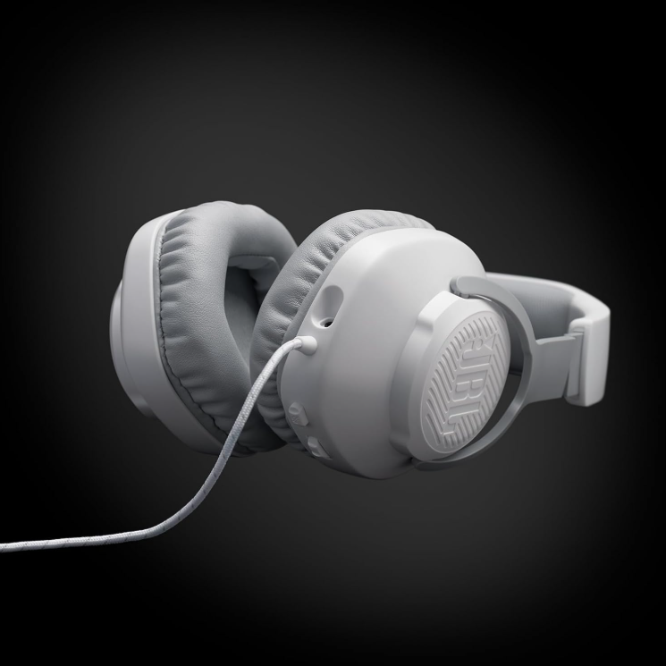 JBL Quantum 100 Wired Gaming Headset with Boom Mic, Memory Foam, 3.5mm Multi-Platform Compatible – PC, PS5, Xbox, Switch, White