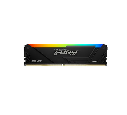 Kingston FURY Beast RGB, Computer RAM Memory, DDR4, 16GB, 2 x 8GB, Computer RAM Memory, DIMM 288 pin, 3600 MHz, PC4, 28800, CL17, 1.35 V, unbuffered,