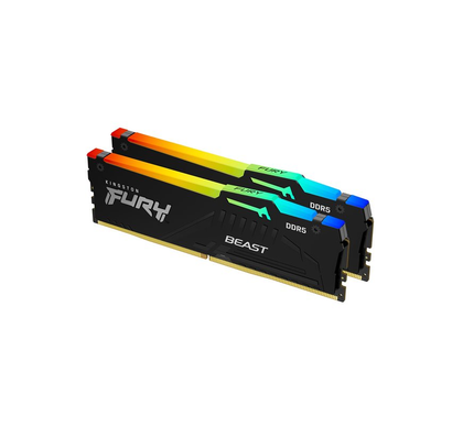 Kingston FURY Beast RGB, Computer RAM Memory, DDR5, 32GB, 2 x 16GB, Computer RAM Memory, DIMM 288 pin, 5600 MHz, PC5, 44800, CL40, 1.25 V, unbuffered