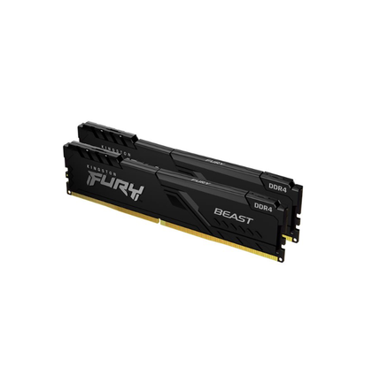 Kingston FURY Beast, DDR4, 32GB, 2 x 16GB, Computer RAM Memory, DIMM 288 pin, 3200 MHz, PC4, 25600, CL16, 1.35 V, unbuffered, Non ECC, black