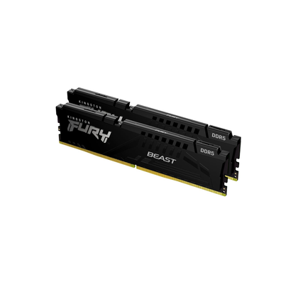 Kingston FURY Beast, DDR5, 64GB, 2 x 32GB, Computer RAM Memory, DIMM 288 pin, 5200 MHz, PC5, 41600, CL36, 1.25 V, unbuffered, on, die ECC, black