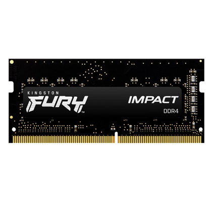 Kingston FURY Impact, DDR4, 16GB, 2 x 8GB, Computer RAM Memory, SO DIMM 260 pin, 3200 MHz, PC4, 25600, CL20, 1.2 V, unbuffered, Non ECC, black