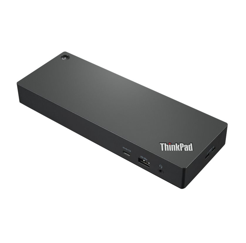 Lenovo ThinkPad Universal Thunderbolt 4 Docking Station – Thunderbolt 4, HDMI, 2x DisplayPort, USB-C, 4x USB-A, RJ-45 Gigabit Ethernet, 3.5mm Audio – 135W Power Adapter – Black/Red (40B00135UK)