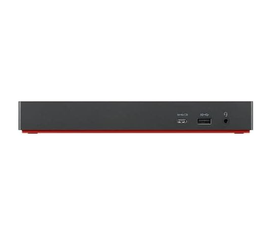 Lenovo ThinkPad Universal Thunderbolt 4 Docking Station – Thunderbolt 4, HDMI, 2x DisplayPort, USB-C, 4x USB-A, RJ-45 Gigabit Ethernet, 3.5mm Audio – 135W Power Adapter – Black/Red (40B00135UK)