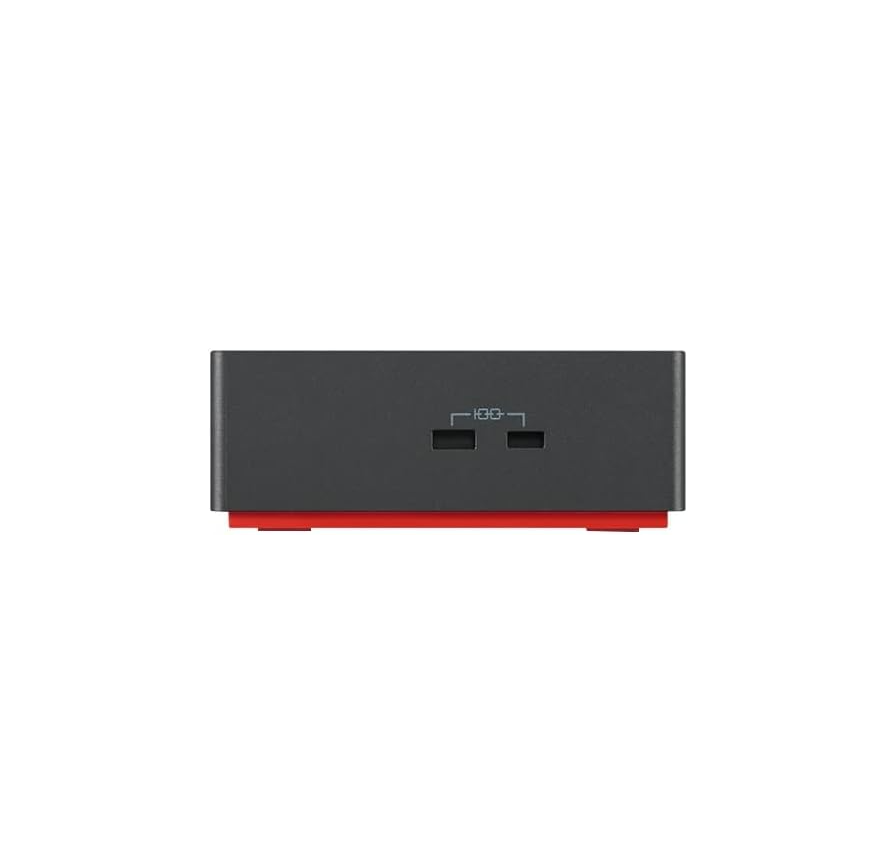 Lenovo ThinkPad Universal Thunderbolt 4 Docking Station – Thunderbolt 4, HDMI, 2x DisplayPort, USB-C, 4x USB-A, RJ-45 Gigabit Ethernet, 3.5mm Audio – 135W Power Adapter – Black/Red (40B00135UK)