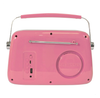 Madison FREESOUND-VR40P 30W Vintage Bluetooth Portable Radio with USB, FM, AUX, Long Battery Life – Pink