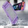 Nintendo Switch OLED Protective Shockproof Case Cover Purple with kick stand 5 game cartridge magnetic holder