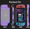 Nintendo Switch OLED Protective Shockproof Case Cover Purple with kick stand 5 game cartridge magnetic holder