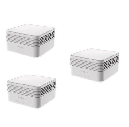 STRONG ATRIA AX3000 Mesh Wi-Fi 6 System, Coverage up to 3,600 300m2, Connects 254 Devices, 3 Gigabit Ports Node, 160 MHz Channels, App, 3 Pack