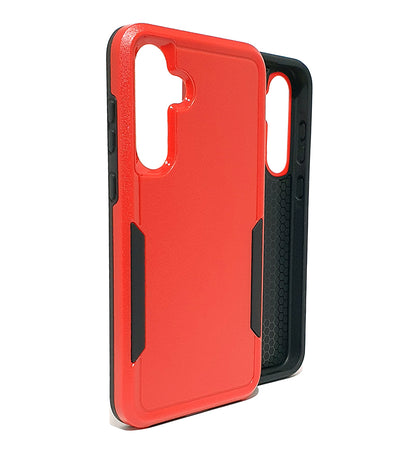 Samsung A14 4G/5G Symmetry Hard Phone Case. Red armor, Anti drop, shockproof, rugged and protective