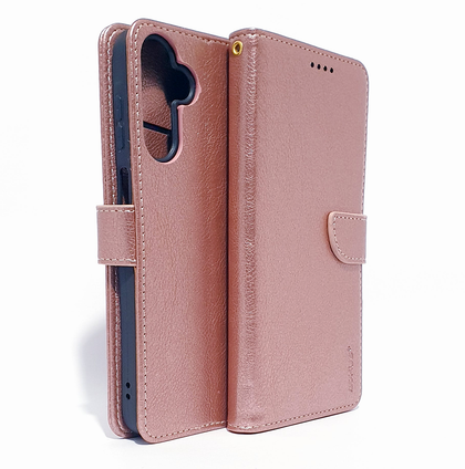 Samsung A15 4G/5G phone case wallet cover flip anti drop anti slip shockproof shiny rose gold