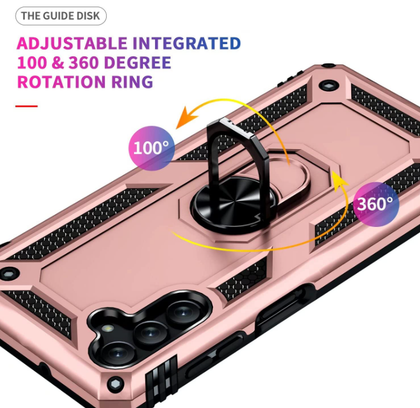 Samsung A16 4G/5G phone case rose gold ring armor anti drop shockproof rugged protective