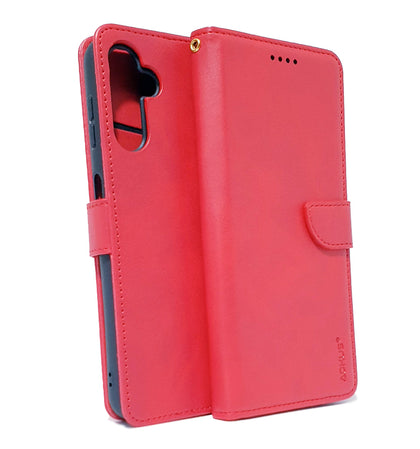 Samsung A16 4G/5G phone case wallet cover flip anti drop anti slip shockproof dark red