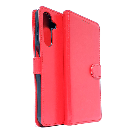 Samsung A16 4G/5G phone case wallet cover flip anti drop anti slip shockproof red