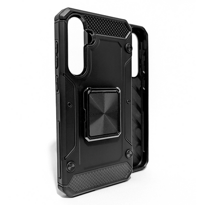 Samsung A35 5G phone case black. Square ring kickstand. Armor Anti-Drop Shockproof, Rugged, Protective