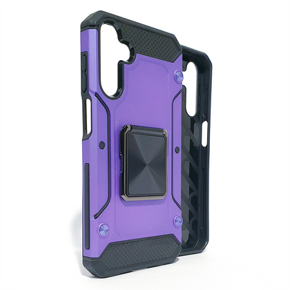 Samsung A35 5G phone case purple . Square ring kickstand. Armor Anti-Drop Shockproof, Rugged, Protective