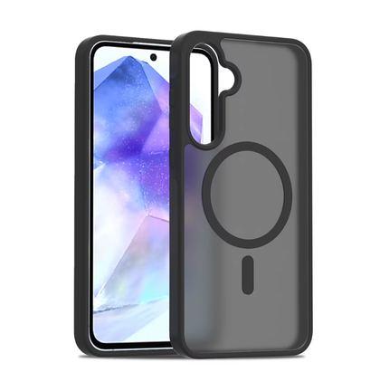 Samsung A35/A55 Case. Magsafe, Magnetic Shockproof Rugged Hard Cover, Black, Skin Feel
