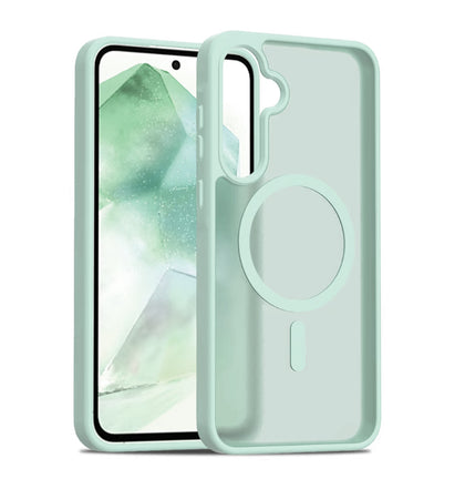Samsung A35/A55 Case. Magsafe, Magnetic Shockproof Rugged Hard Cover, green, Skin Feel