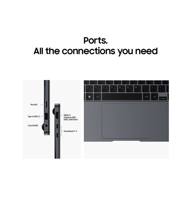 Samsung Galaxy Book4, Intel Core 7, up to 5.4 GHz, Win 11 Pro, Intel Graphics, 16 GB RAM, 512 GB SSD, 15.6"