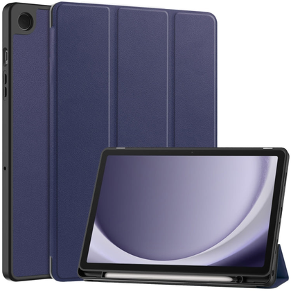 Samsung Galaxy Tab A9+ Case Blue – 3-Fold Smart Leather TPU Cover with Auto Sleep/Wake & Stand
