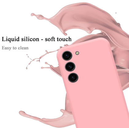 Samsung S23 Phone case. Soft, flexible liquid silicone protective cover. Pink.