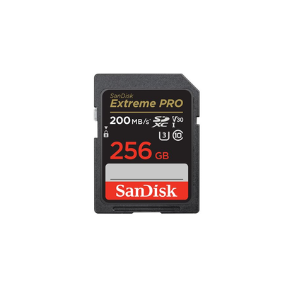 SanDisk Extreme Pro, Flash memory card, 256 GB, Video Class V30, UHS,I U3, Class10, SDXC UHS,I