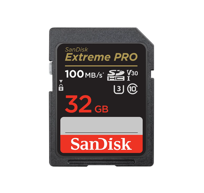 SanDisk Extreme Pro, Flash memory card, 32 GB, Video Class V30, UHS,I U3, Class10, SDHC UHS,I