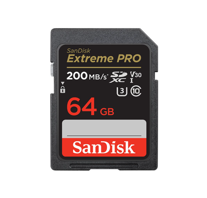 SanDisk Extreme Pro, Flash memory card, 64 GB, Video Class V30, UHS,I U3, Class10, SDXC UHS,I