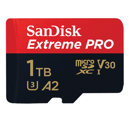 SanDisk Extreme Pro, Flash memory card (microSDXC to SD adapter included), 1 TB, A2, Video Class V30, UHS,I U3, Class10, microSDXC UHS,I