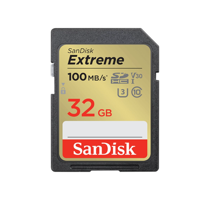 SanDisk Extreme, Flash memory card, 32 GB, Video Class V30, UHS,I U3, Class10, SDHC UHS,I