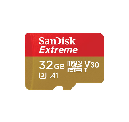 SanDisk Extreme, Flash memory card (microSDHC to SD adapter included), 32 GB, A1, Video Class V30, UHS,I U3, Class10, microSDHC UHS,I