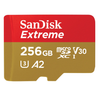 SanDisk Extreme, Flash memory card (microSDXC to SD adapter included), 256 GB, A2, Video Class V30, UHS,I U3, Class10, microSDXC UHS,I