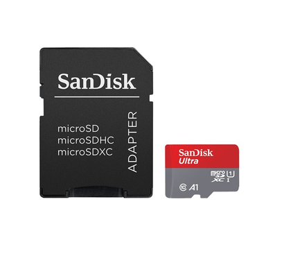 SanDisk Ultra 32 GB. Flash memory card (microSDHC to SD adapter included) - A1 / UHS-I U1 / Class10 - microSDHC UHS-I