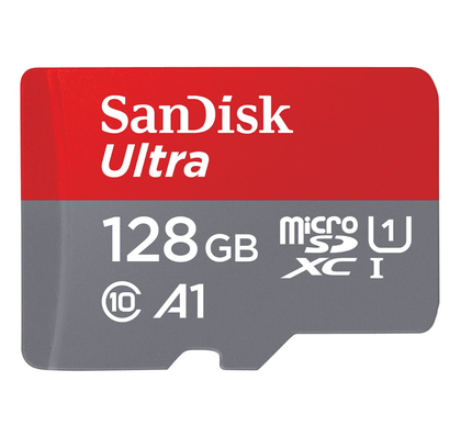 SanDisk Ultra, Flash memory card (microSDXC to SD adapter included), 128 GB, A1, UHS Class 1, Class10, microSDXC UHS,I