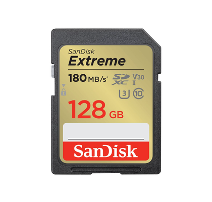 SanDisk, Flash memory card (microSDXC to SD adapter included), 128 GB, Video Class V30, UHS,I U3, Class10, microSDXC UHS,I