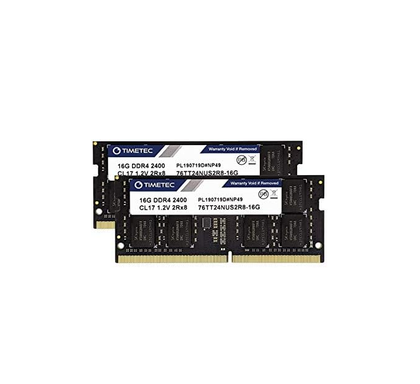 Timetec 32GB Kit (2x16GB) DDR4 2400MHz PC4-19200 Unbuffered Non-ECC 1.2V CL17 Dual Rank 260 Pin SODIMM Laptop Notebook Computer Memory RAM Module Upgrade 32GB Kit (2x16GB)