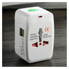 Travel adapter plug surge protection dual USB ports universal IE / UK / EU / US / AU / NZ / Asia wall plug converter. Pack of 1