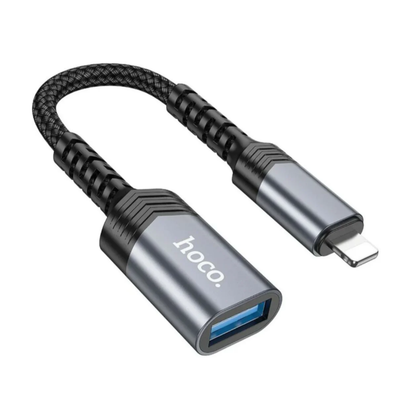 UA24 iPhone 5-14 to USB-A (USB2) OTG adapter zinc alloy shell support charging and data transfer