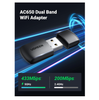 UGREEN 20204 AC650 Dual Band USB WiFi Adapter 5GHz 2.4GHz Mini Wireless Dongle for PC Laptop Windows Mac