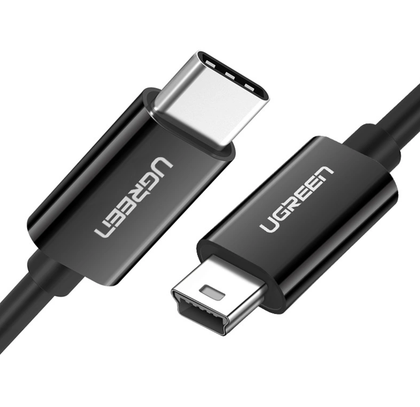 UGREEN USB-C to Mini USB Cable 1m Black – 2A Fast Charging & 480Mbps Data Transfer for GoPro, Camera, Laptop