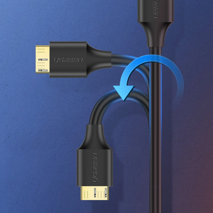 UGREEN USB 3.0 Type-A to Micro USB-B Cable 1m Black – 5Gbps Data Transfer, Gold-Plated Connectors