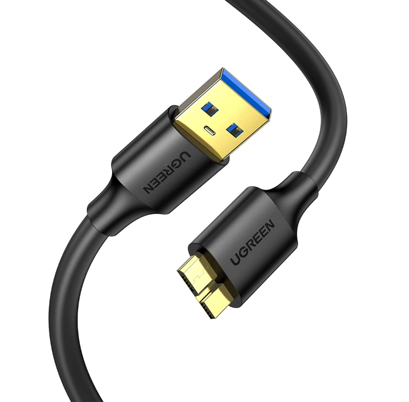 UGREEN USB 3.0 Type-A to Micro USB-B Cable 1m Black – 5Gbps Data Transfer, Gold-Plated Connectors