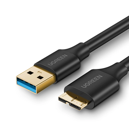 UGREEN USB 3.0 Type-A to Micro USB-B Cable 1m Black – 5Gbps Data Transfer, Gold-Plated Connectors