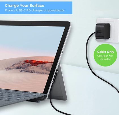 USB Type-C to Surface Charging Cable 15V/3A Compatible with Microsoft Surface Pro 7/6/5/4/3 Surface Laptop 3/2/1, Surface Go, Surface Book 1.5 metre