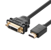 Ugreen HDMI Male to DVI Female Adapter Cable 22cm Black – Full HD 1080p Gold-Plated Connectors