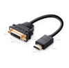 Ugreen HDMI Male to DVI Female Adapter Cable 22cm Black – Full HD 1080p Gold-Plated Connectors