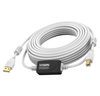Vision. 15m USB 2.0 Active Printer cable. USB-A (M) to USB-B (M). Bandwidth 480mbit/s. 28+24 AWG. Ferrite cores. White.