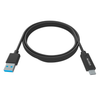 Vision. 1m USB-C to USB-A cable. USB-C 3.1 (M) to USB-A 3.0 (M). 22+30 AWG. 5 gbit/s. Black.