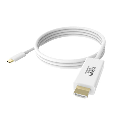 Vision. 2m USB-C to HDMI cable. 4K @ 60 Hz. USB-C 3.1 (M) to HDMI (M). 32 AWG. White. Professional